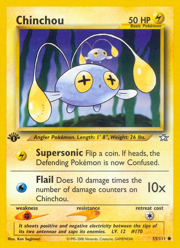 Chinchou 55/111 Common card from Neo Genesis