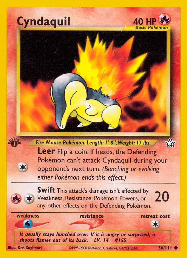 Cyndaquil 56 Common card from Neo Genesis