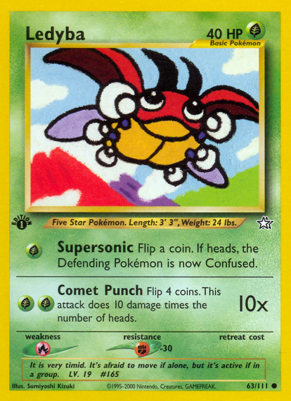 Ledyba 63 Common card from Neo Genesis