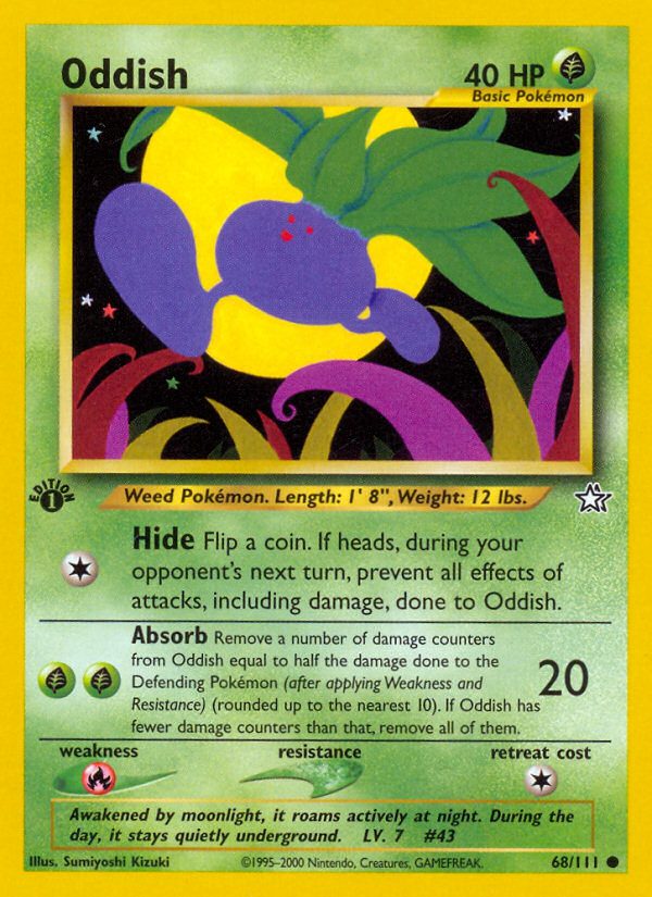 Oddish 68 Common card from Neo Genesis