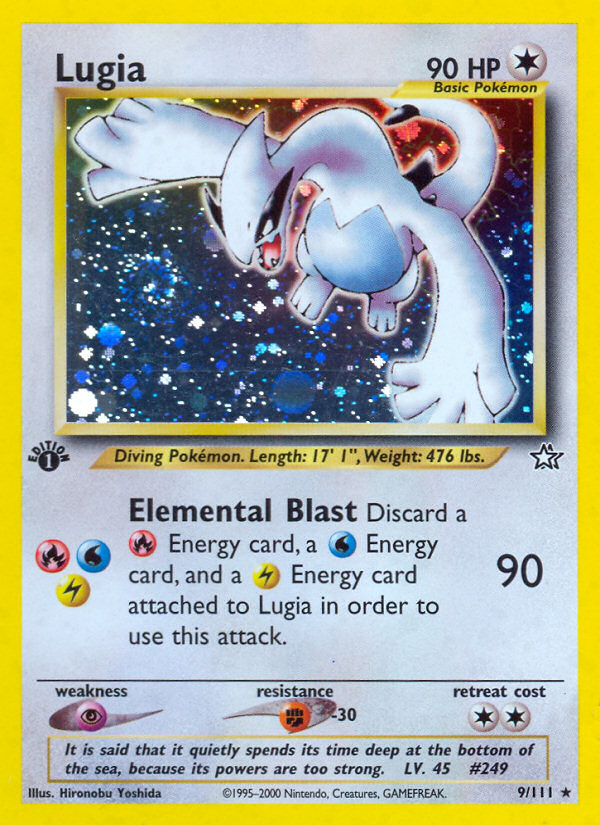 Lugia 9 Rare Holo card from Neo Genesis