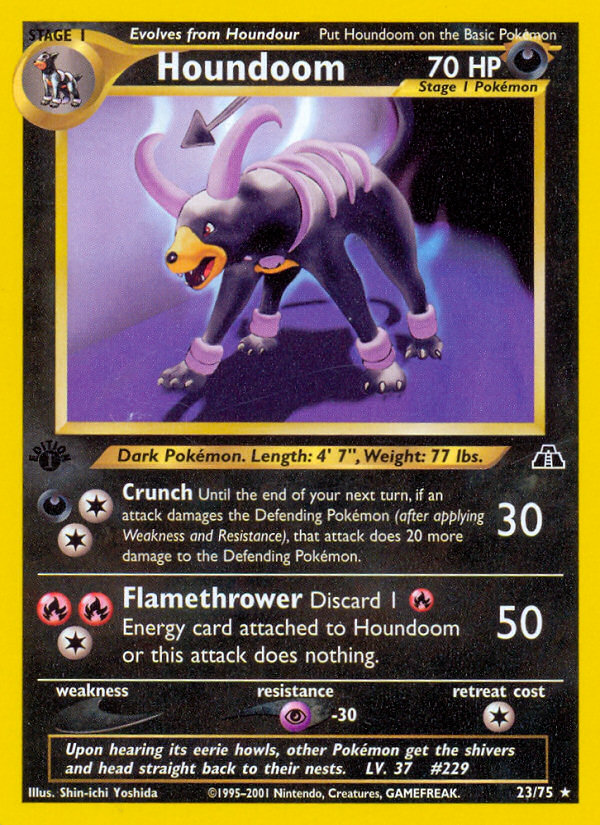 Houndoom 23 Rare card from Neo Discovery