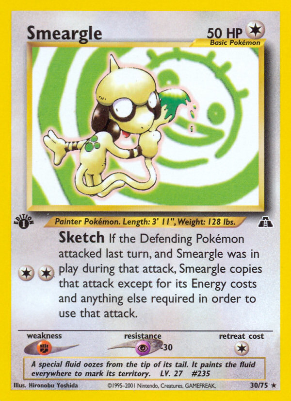 Smeargle 30 Rare card from Neo Discovery
