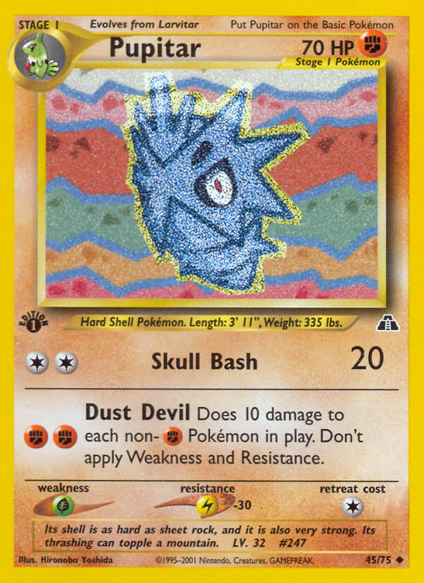 Pupitar 45/75 Uncommon card from Neo Discovery