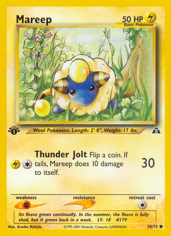 Mareep 58 Common card from Neo Discovery