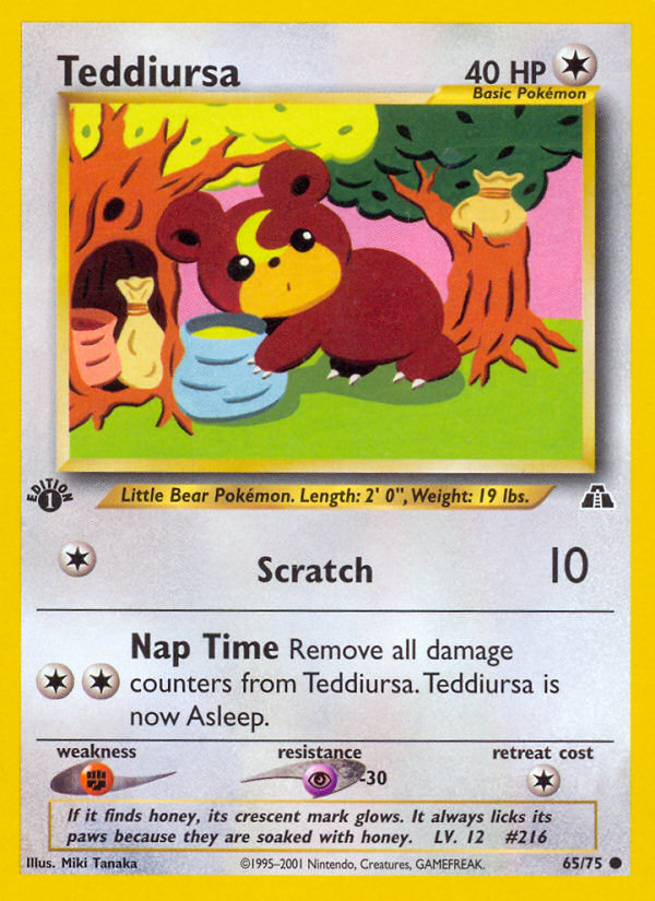 Teddiursa 65 Common card from Neo Discovery