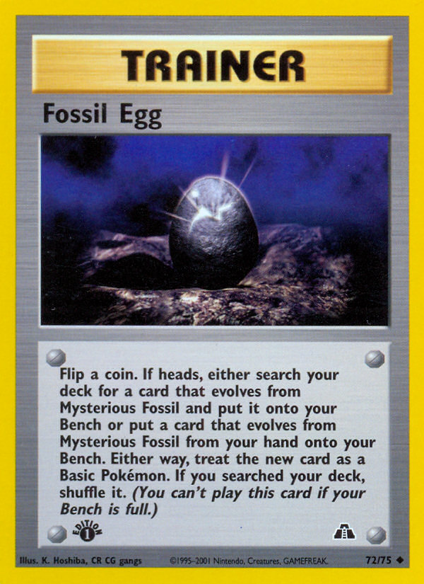 Fossil Egg 72/75 Uncommon card from Neo Discovery