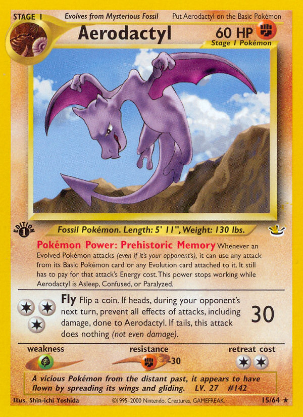 Aerodactyl 15/64 Rare card from Neo Revelation