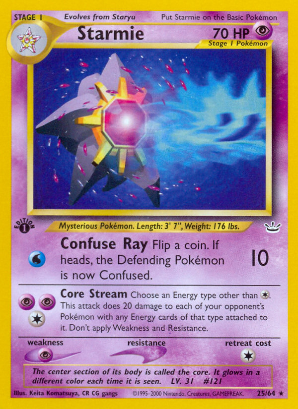 Starmie 25 Rare card from Neo Revelation