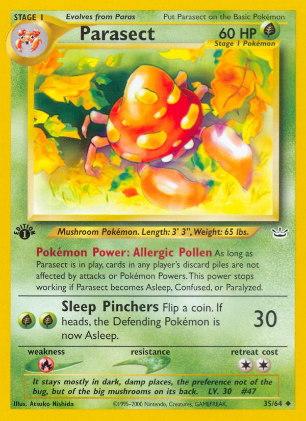 Parasect 35 Uncommon card from Neo Revelation