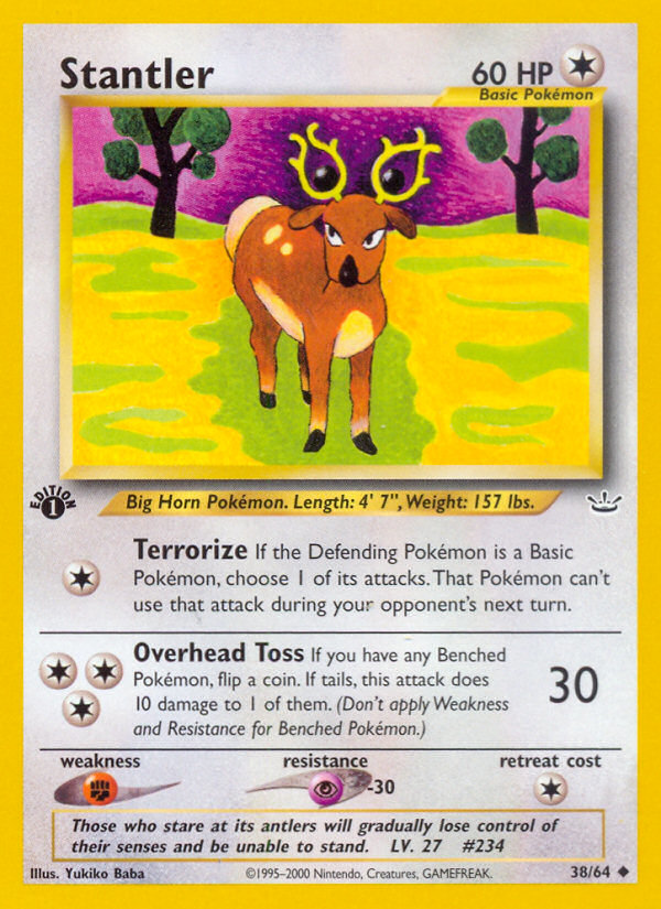 Stantler 38/64 Uncommon card from Neo Revelation