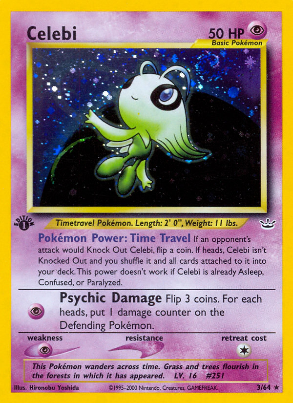 Celebi 3 Rare Holo card from Neo Revelation
