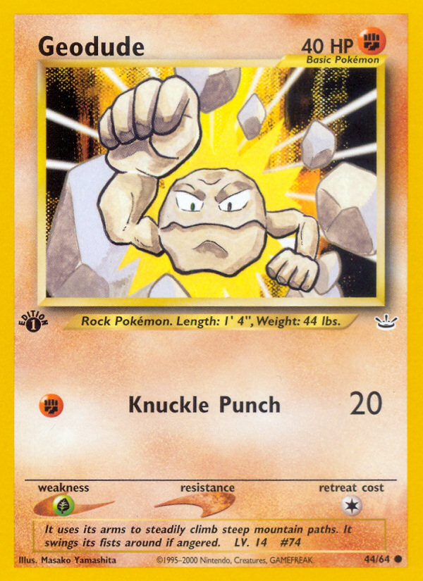 Geodude 44 Common card from Neo Revelation