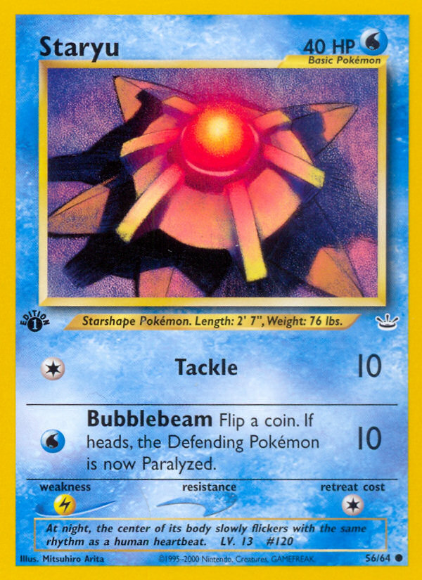 Staryu 56/64 Common card from Neo Revelation