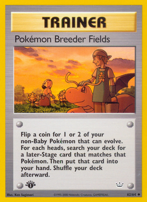 Pokémon Breeder Fields 62/64 Uncommon card from Neo Revelation