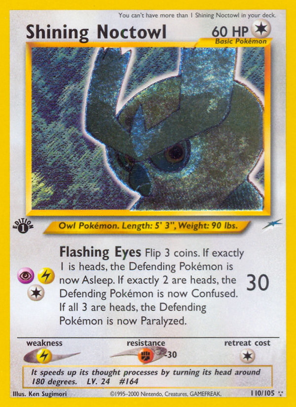 Shining Noctowl 110/105 Rare Shining card from Neo Destiny