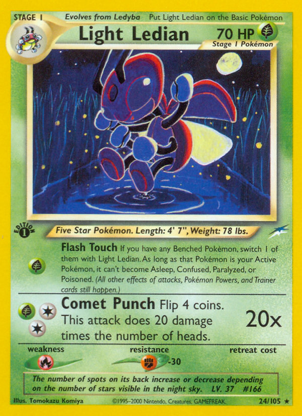 Light Ledian 24 Rare card from Neo Destiny