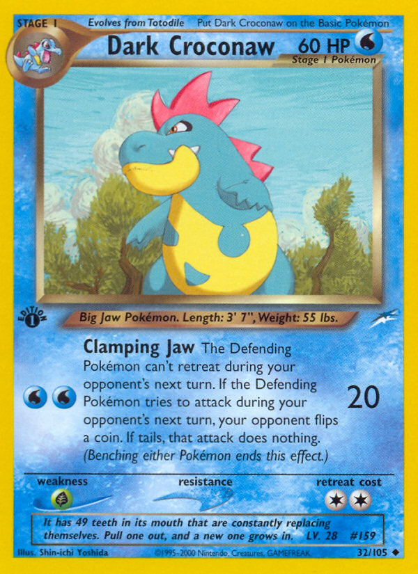 Dark Croconaw 32 Uncommon card from Neo Destiny