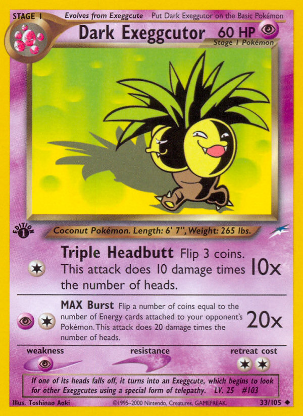 Dark Exeggutor 33 Uncommon card from Neo Destiny
