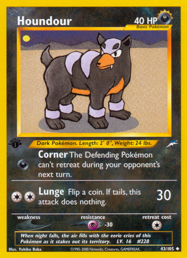 Houndour 43 Uncommon card from Neo Destiny