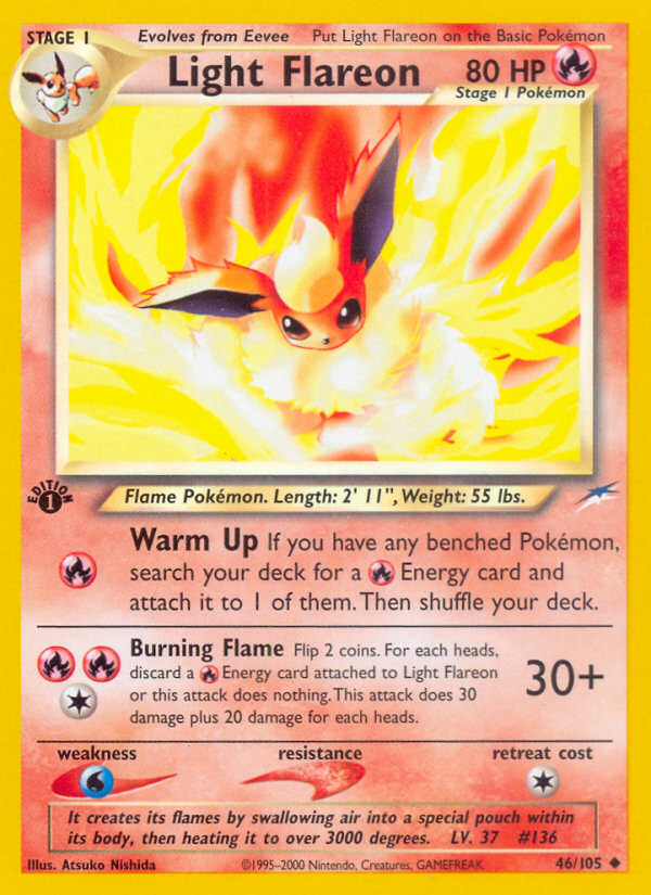 Light Flareon 46/105 Uncommon card from Neo Destiny