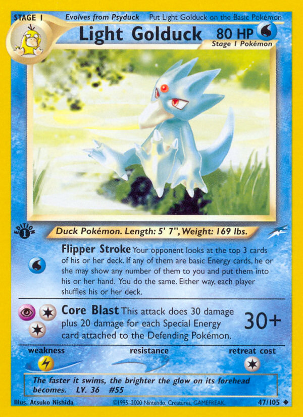 Light Golduck 47 Uncommon card from Neo Destiny
