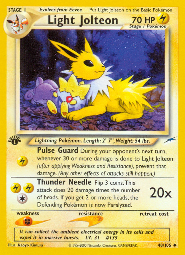 Light Jolteon 48 Uncommon card from Neo Destiny