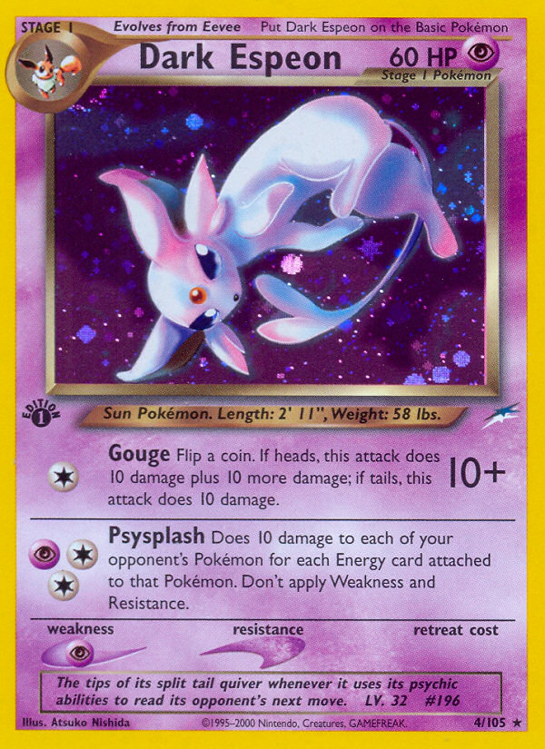 Dark Espeon 4/105 Rare Holo card from Neo Destiny