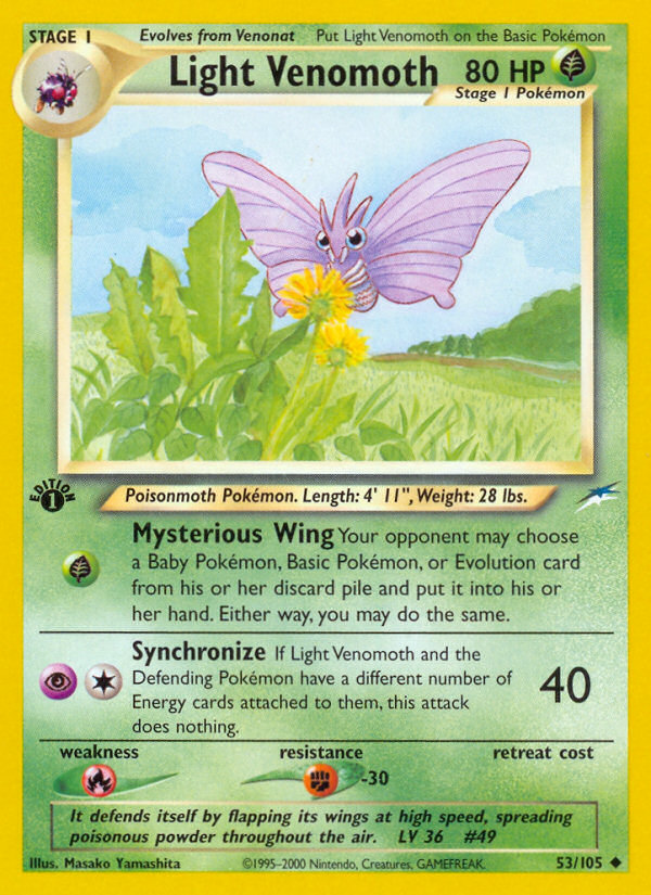 Light Venomoth 53 Uncommon card from Neo Destiny