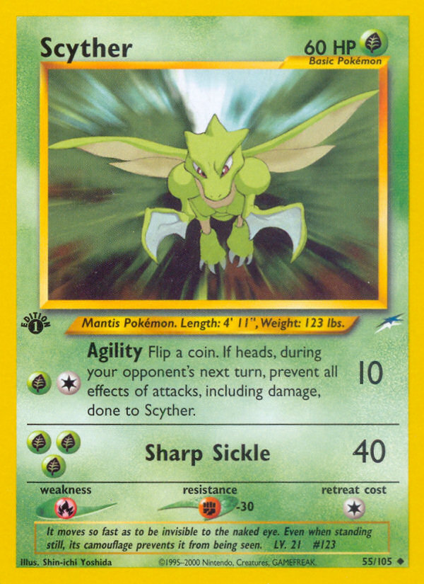 Scyther 55 Uncommon card from Neo Destiny