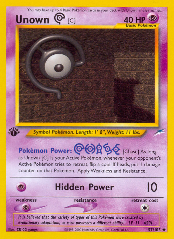Unown [C] 57 Uncommon card from Neo Destiny