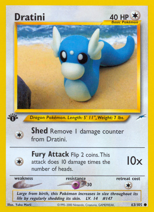 Dratini 63 Common card from Neo Destiny