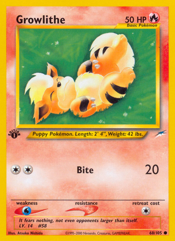 Growlithe 68 Common card from Neo Destiny