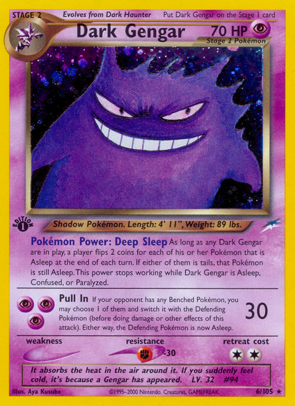 Dark Gengar 6 Rare Holo card from Neo Destiny