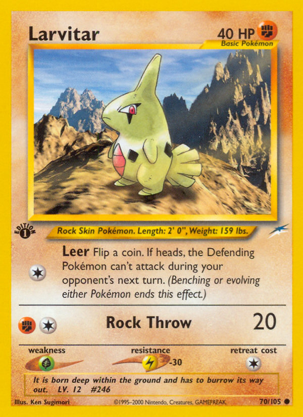 Larvitar 70 Common card from Neo Destiny