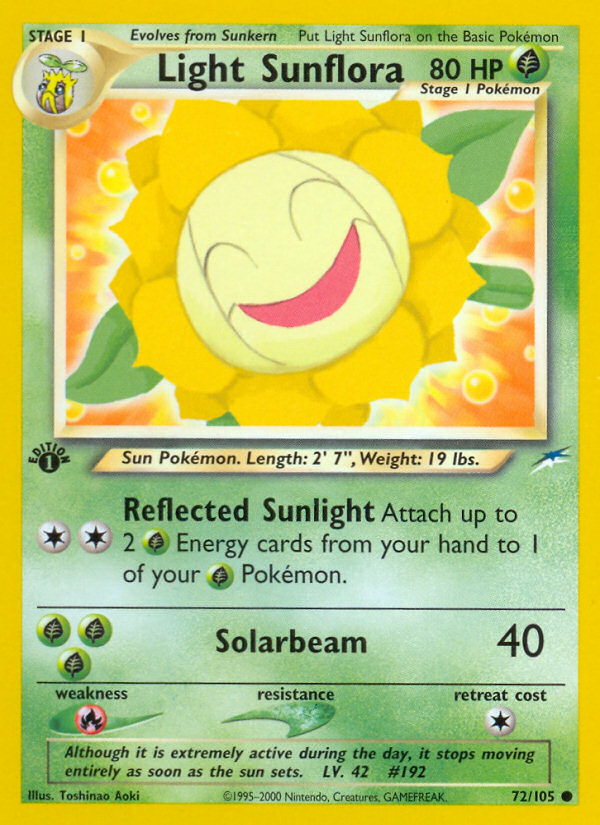 Light Sunflora 72 Common card from Neo Destiny