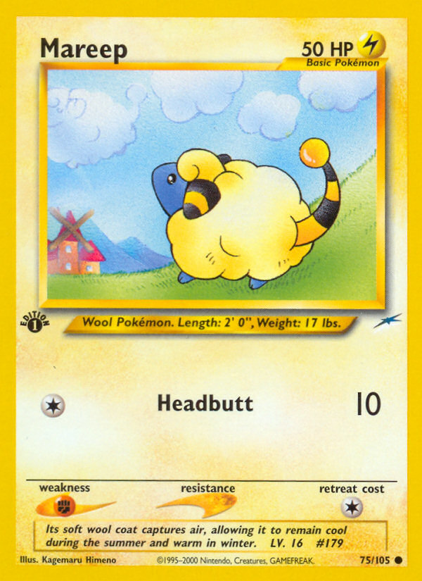 Mareep 75 Common card from Neo Destiny