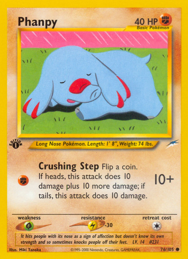 Phanpy 76/105 Common card from Neo Destiny