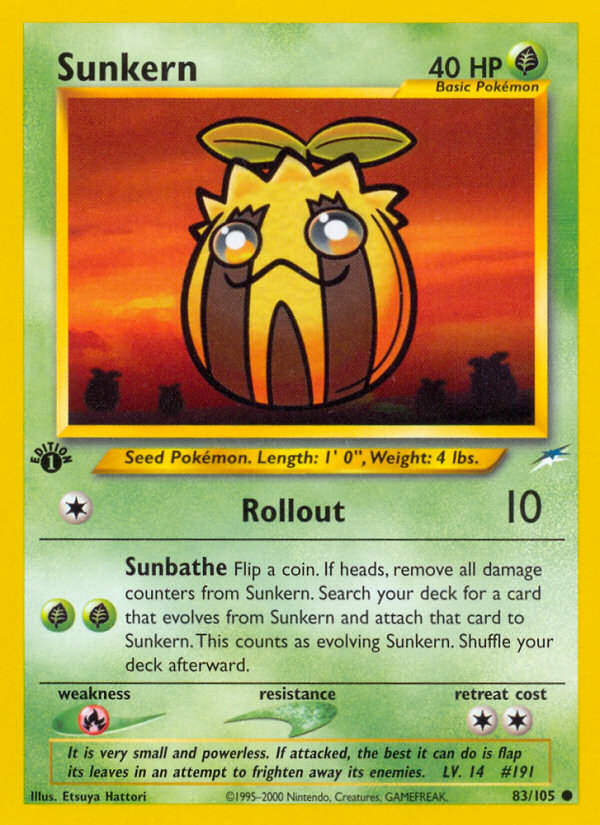 Sunkern 83/105 Common card from Neo Destiny