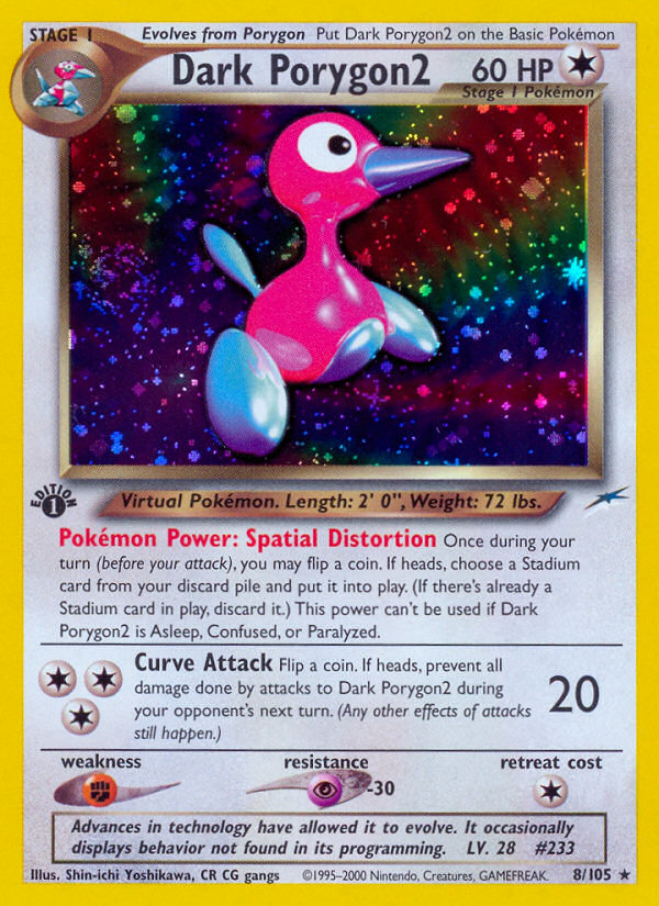 Dark Porygon2 8 Rare Holo card from Neo Destiny