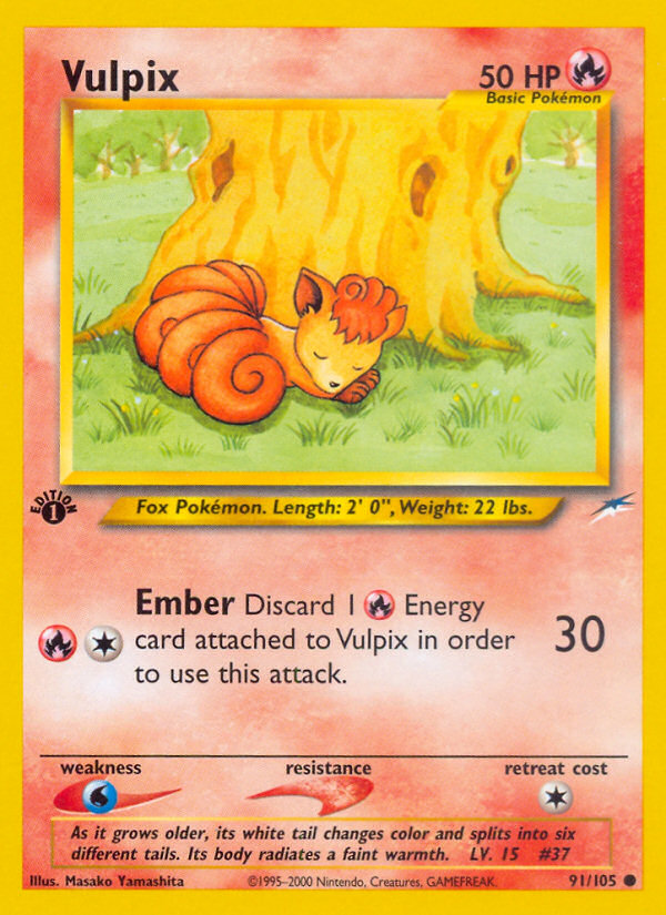 Vulpix 91 Common card from Neo Destiny