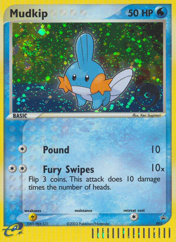 Mudkip 5/40 Promo card from Nintendo Black Star Promos