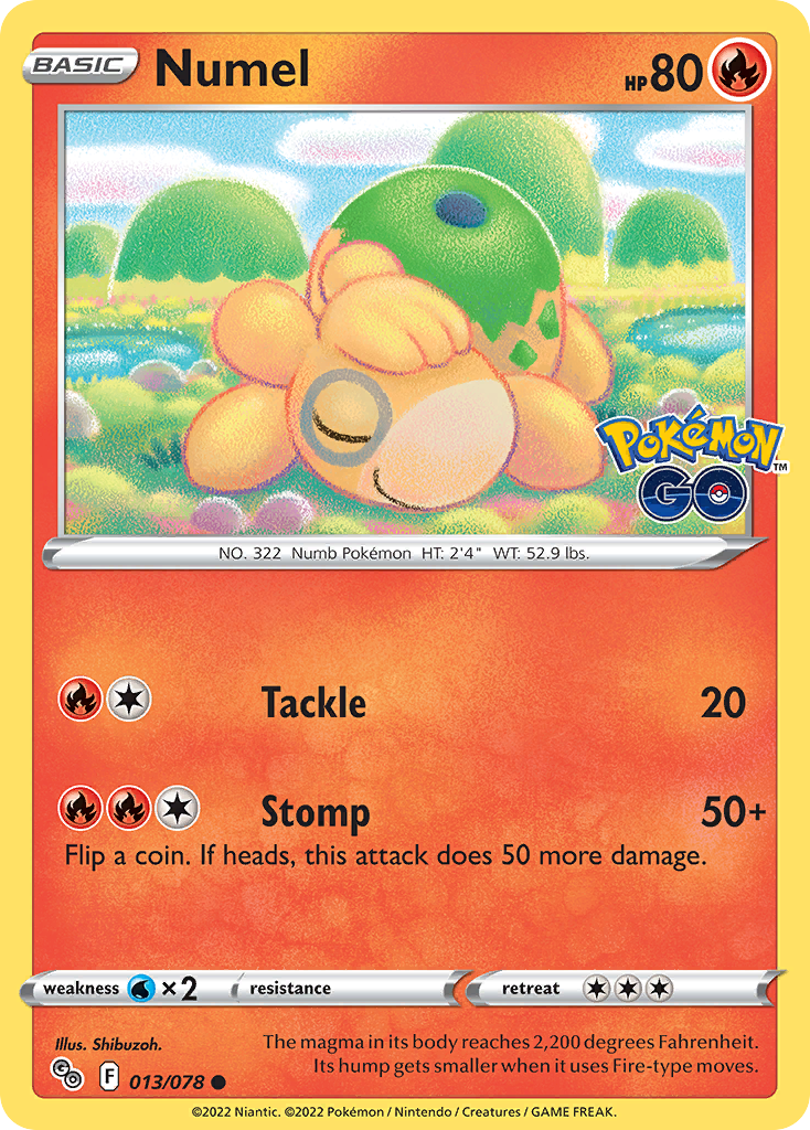Numel 13 Common card from Pokémon GO