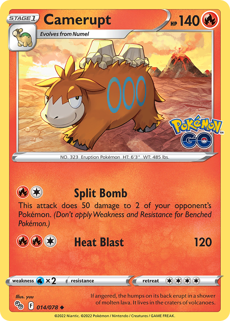 Camerupt 14/78 Uncommon card from Pokémon GO