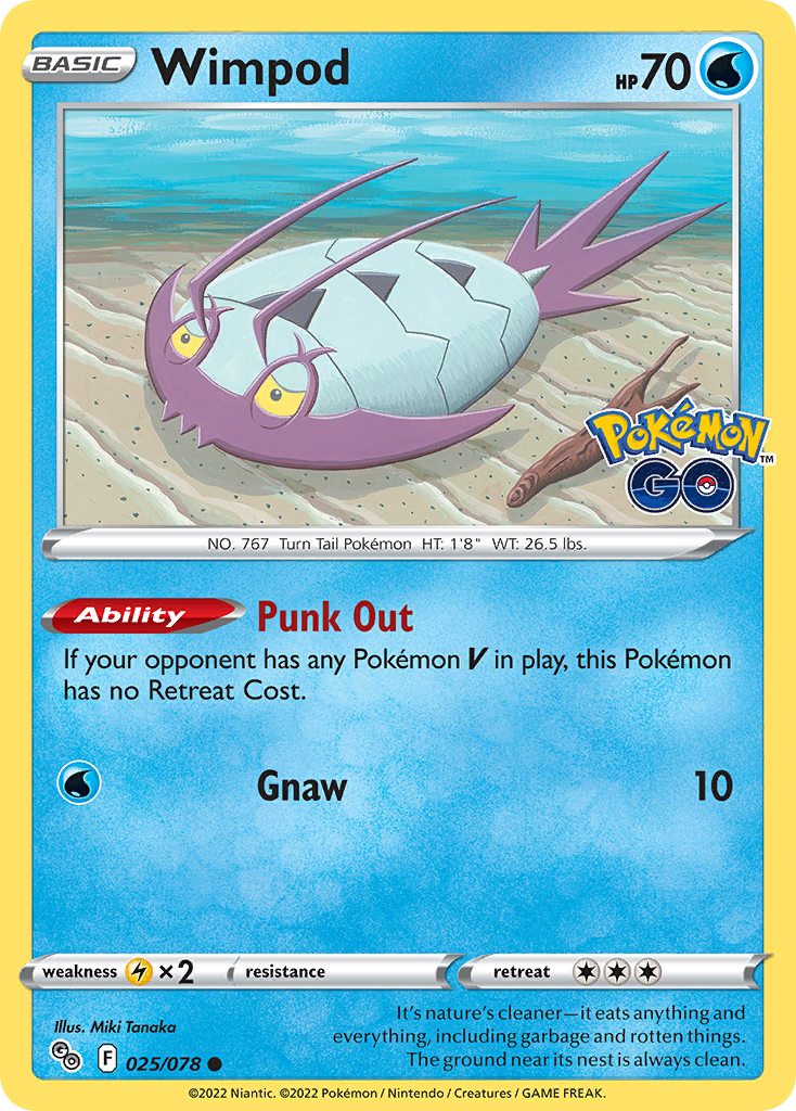 Wimpod 25 Common card from Pokémon GO