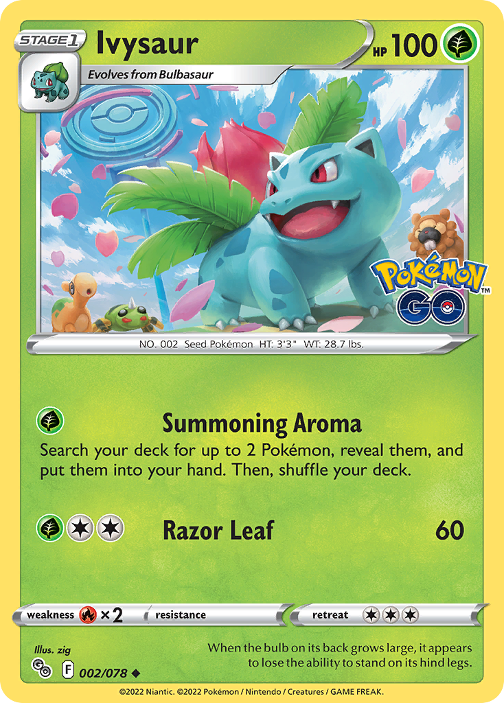 Ivysaur 2/78 Uncommon card from Pokémon GO