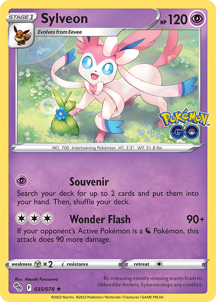 Sylveon 35 Rare Holo card from Pokémon GO
