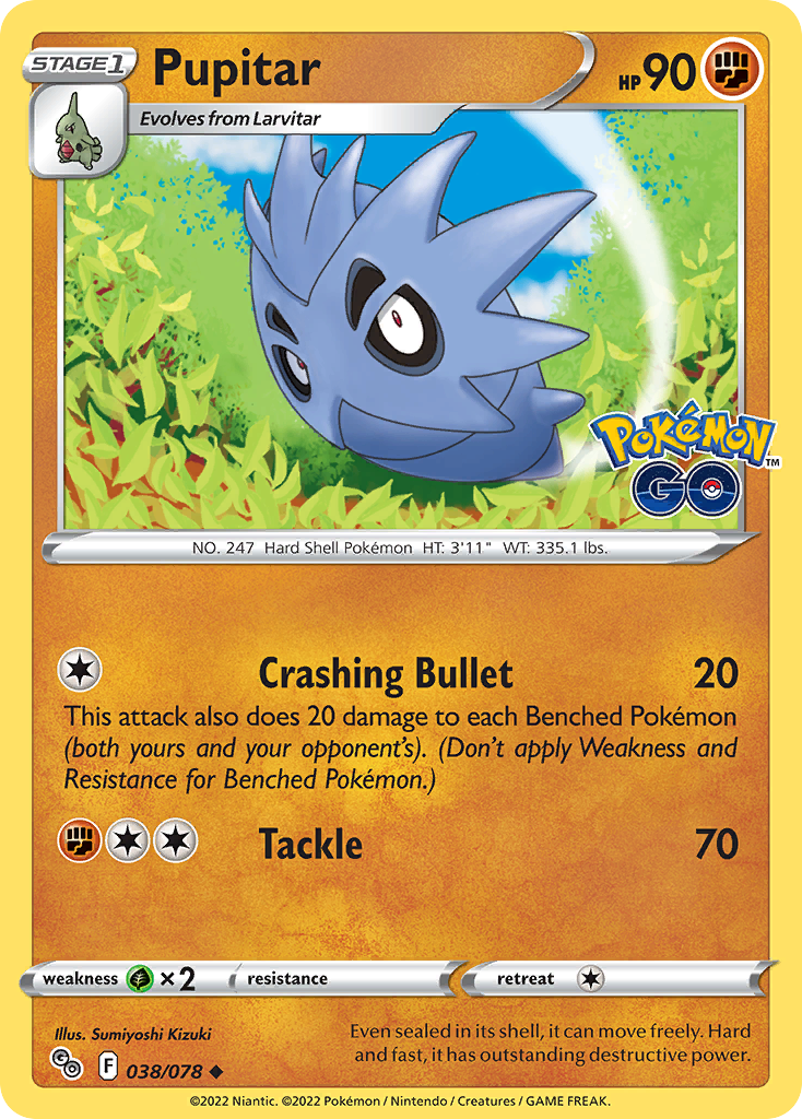 Pupitar 38 Uncommon card from Pokémon GO