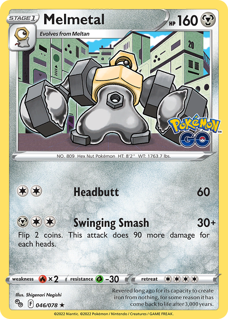 Melmetal 46 Rare Holo card from Pokémon GO