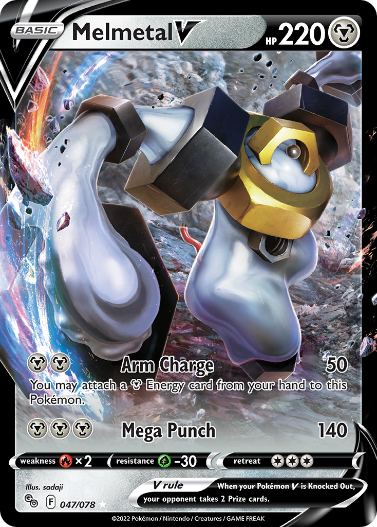 Melmetal V 47 Rare Holo V card from Pokémon GO